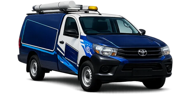 Our drain service van out on a Maraylya job