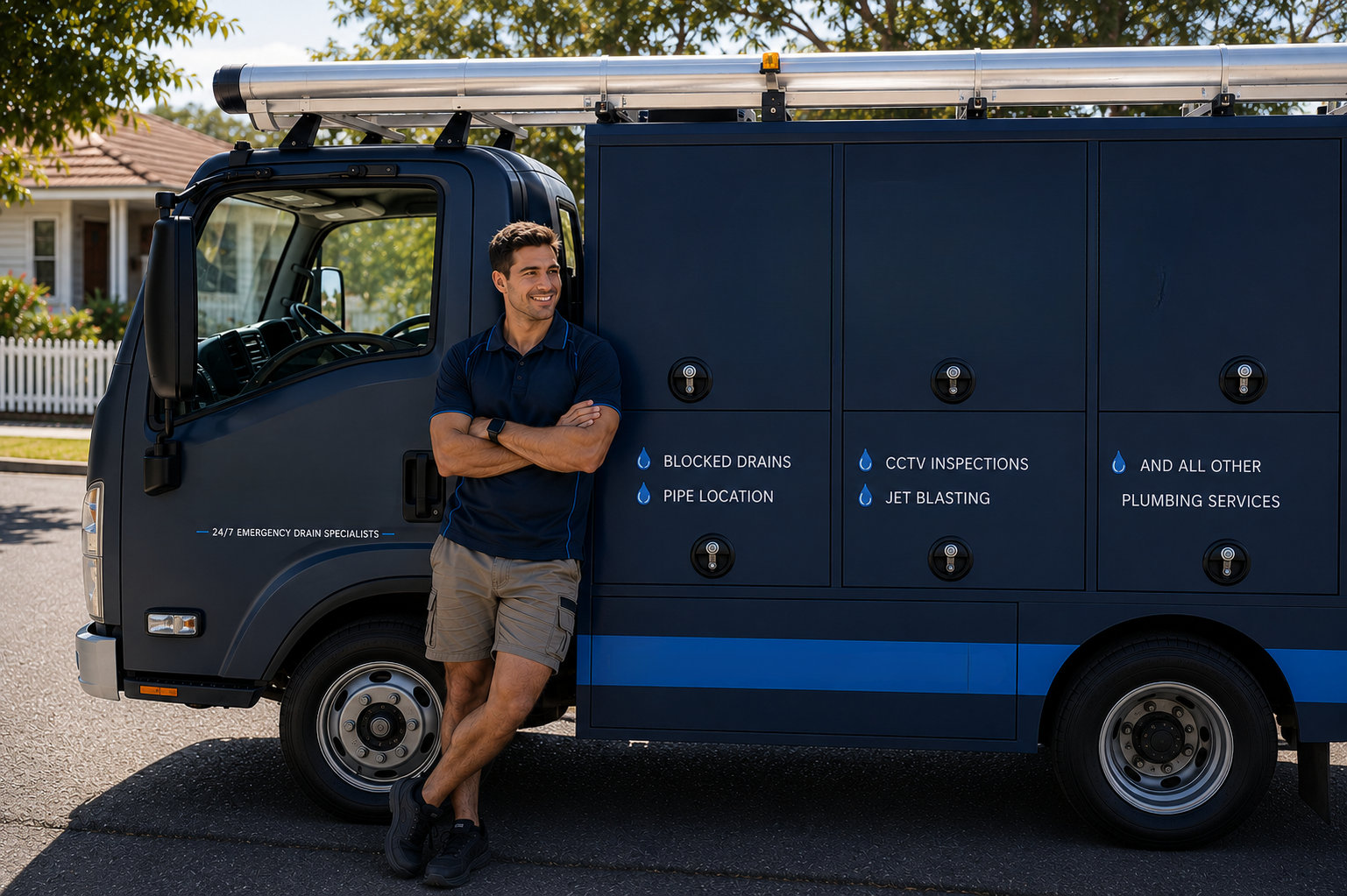 Plumber with Maraylya Blocked Drains van