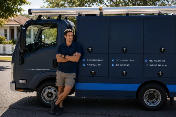 Service van and plumber at a Maraylya callout