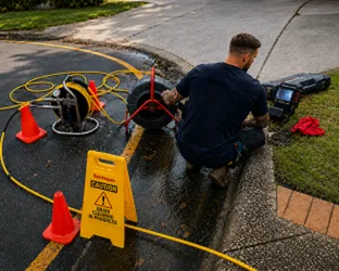 Plumber inspecting a blocked drain in Maraylya